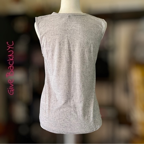 Miss Royal T French Mustache Tank Top in Heathered Gray - Picture 3 of 5